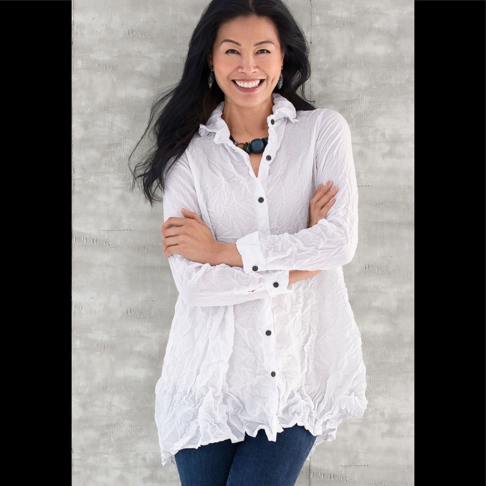 NWT Comfy USA Keaton crinkle  oversize shirt